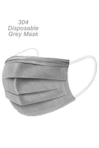CW304 - Grey Disposable Face Mask - 3 Layered Health Protection