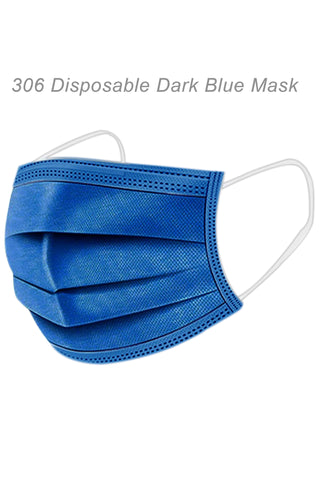 CW306 - Dark Blue Disposable Face Mask - 3 Layered Health Protection