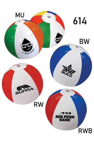 CW614 - 12" Inflatable Beach Ball with 6 panels